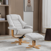 Sardinia Recliner Chair & Footstool in Greige